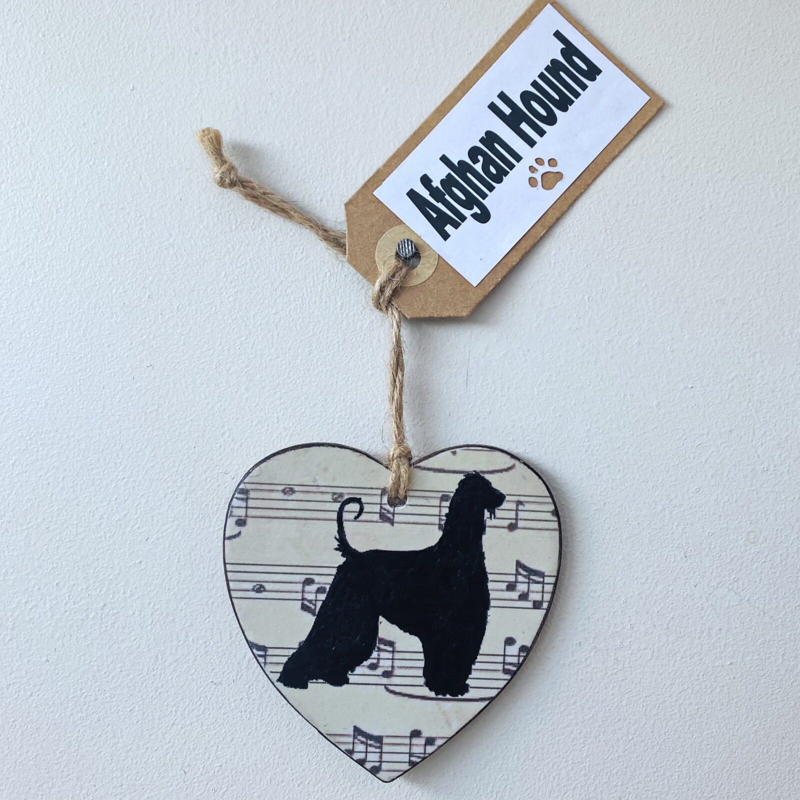 Afghan Hound Heart (with tag) Plaque - Image 2