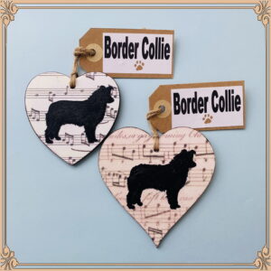 Border Collie Heart (with tag) Plaque