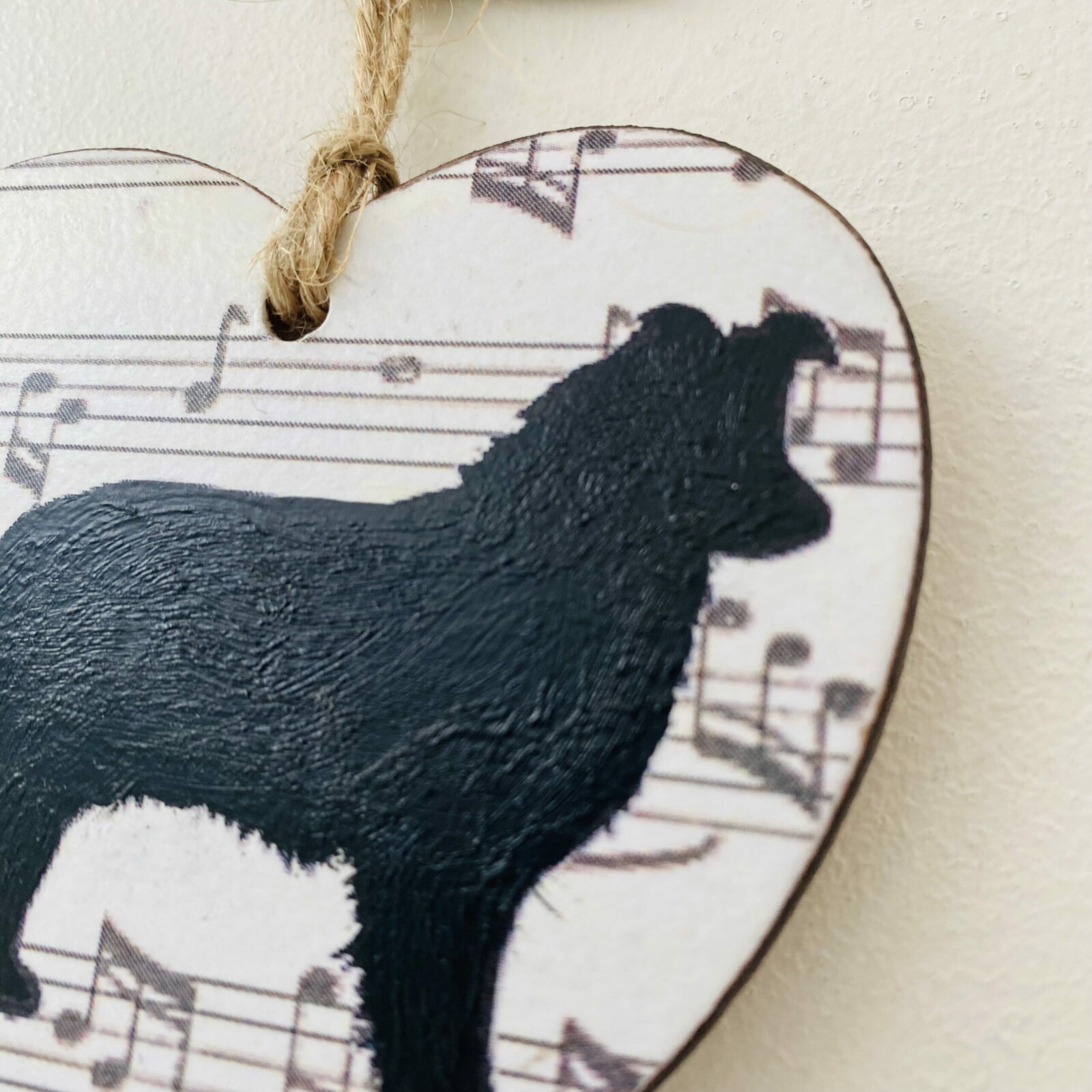 Border Collie Heart (with tag) Plaque - Image 2