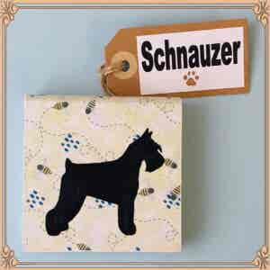 Schnauzer (with tag) Freestanding Plaque