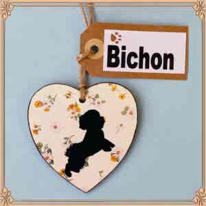 Bichon Heart (with tag) Plaque