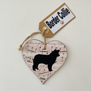 Border Collie Heart (with tag) Plaque - pointy heart