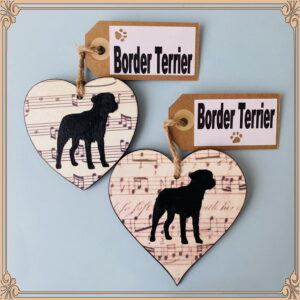 Border Terrier Heart (with tag) Plaque