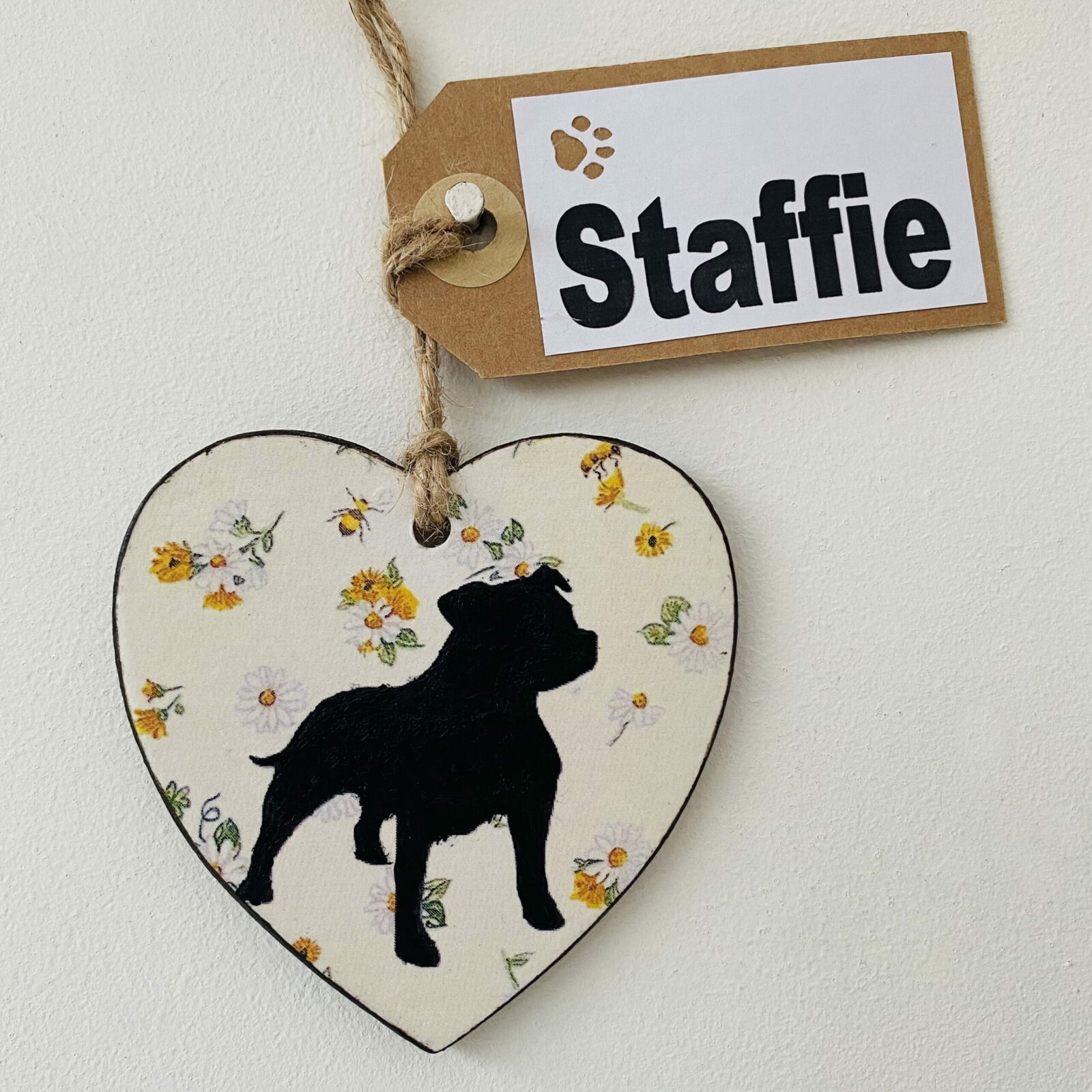 Staffie Heart (with tag) Plaque - Image 5