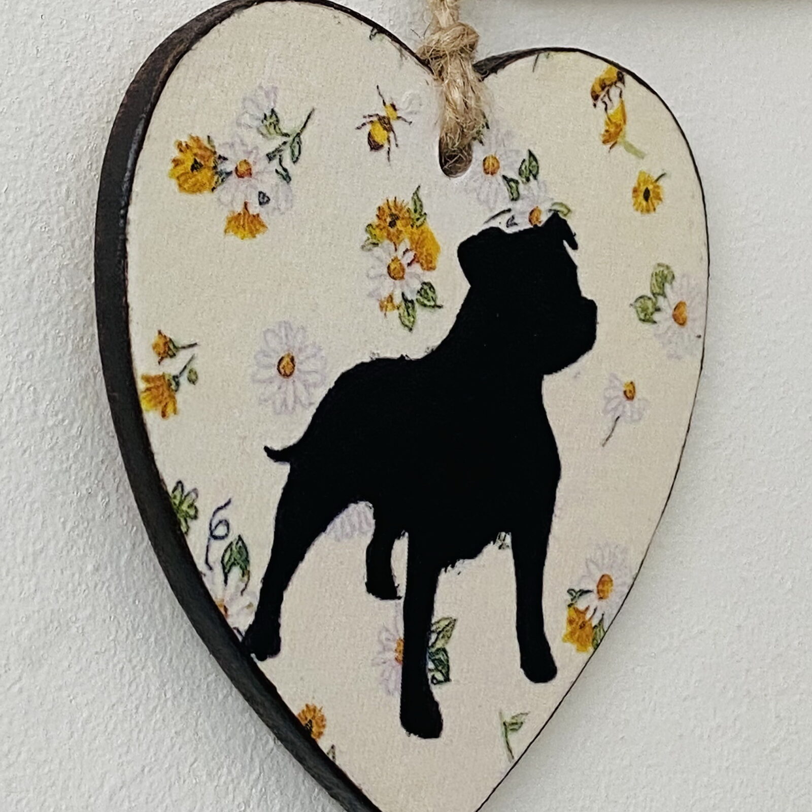 Staffie Heart (with tag) Plaque - Image 2