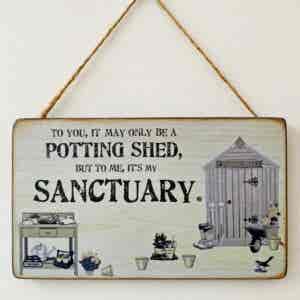 Potting Shed - Sanctuary Plaque