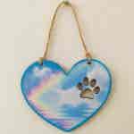 Rainbow Heart Pet Memorial Plaque