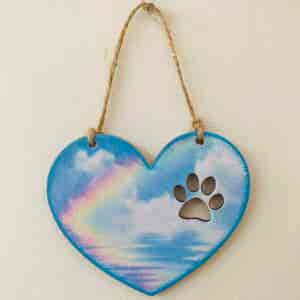 Rainbow Heart Pet Memorial Plaque