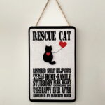 Rescue Cat Typography Plaque (black cat)