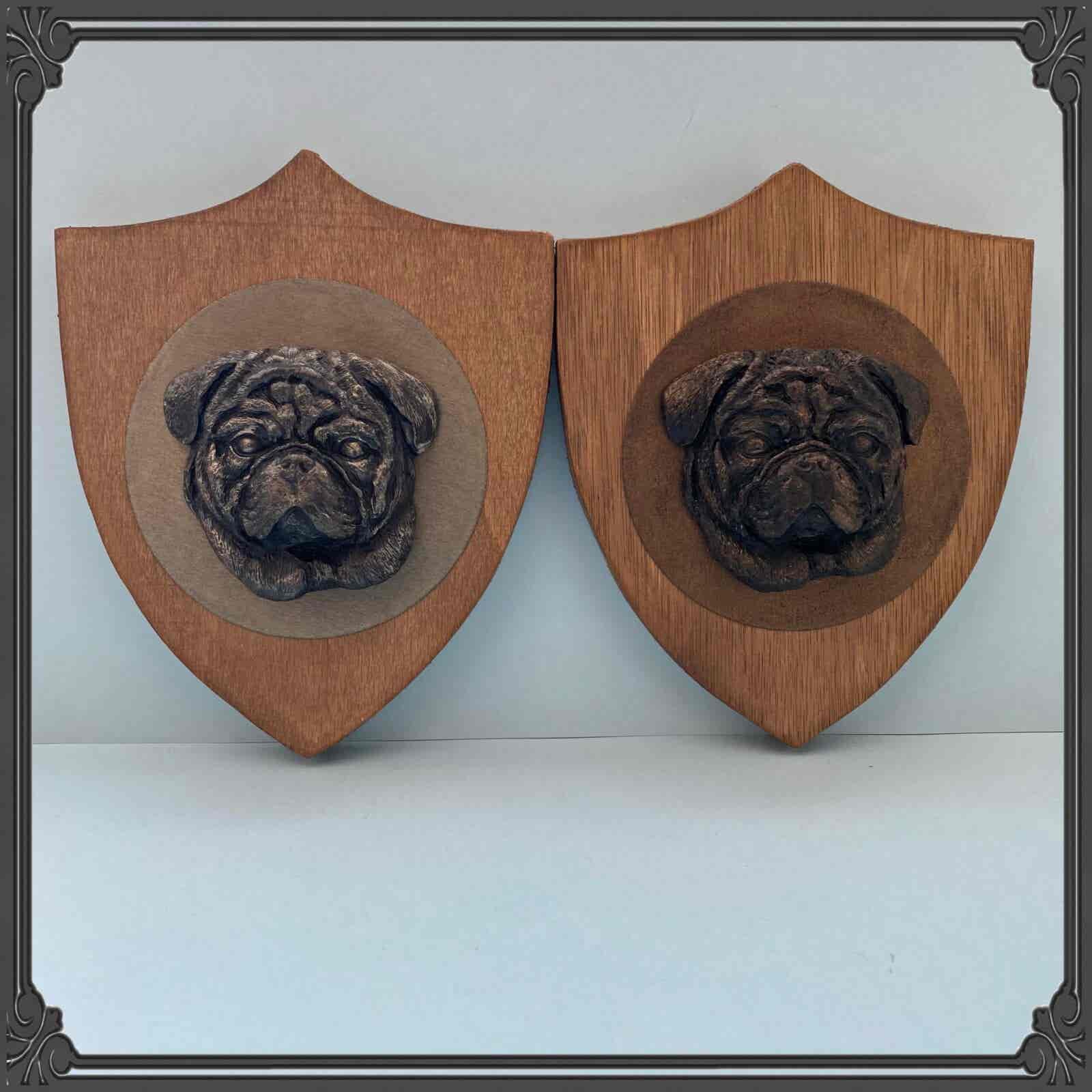 3D Dog Head on Wooden Shield - Pug - Image 13