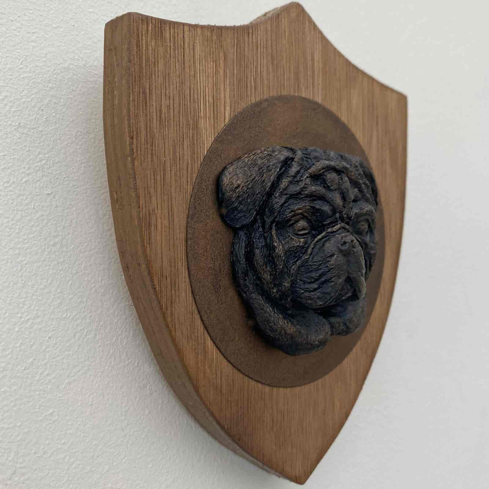 3D Dog Head on Wooden Shield - Pug - Image 5