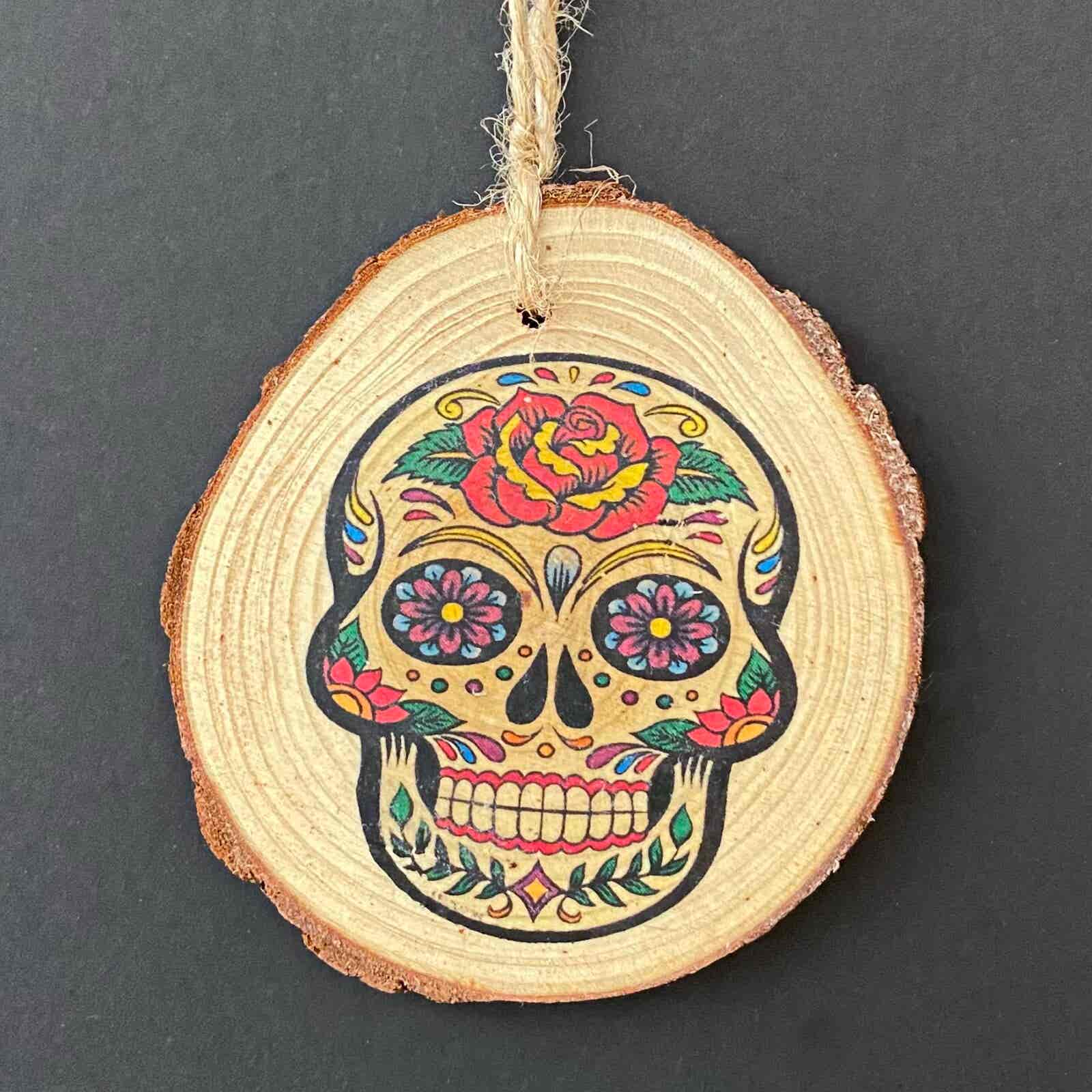 Sugar Skull hanging Wood Slice