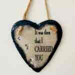 Footprints in the Sand Slate Heart