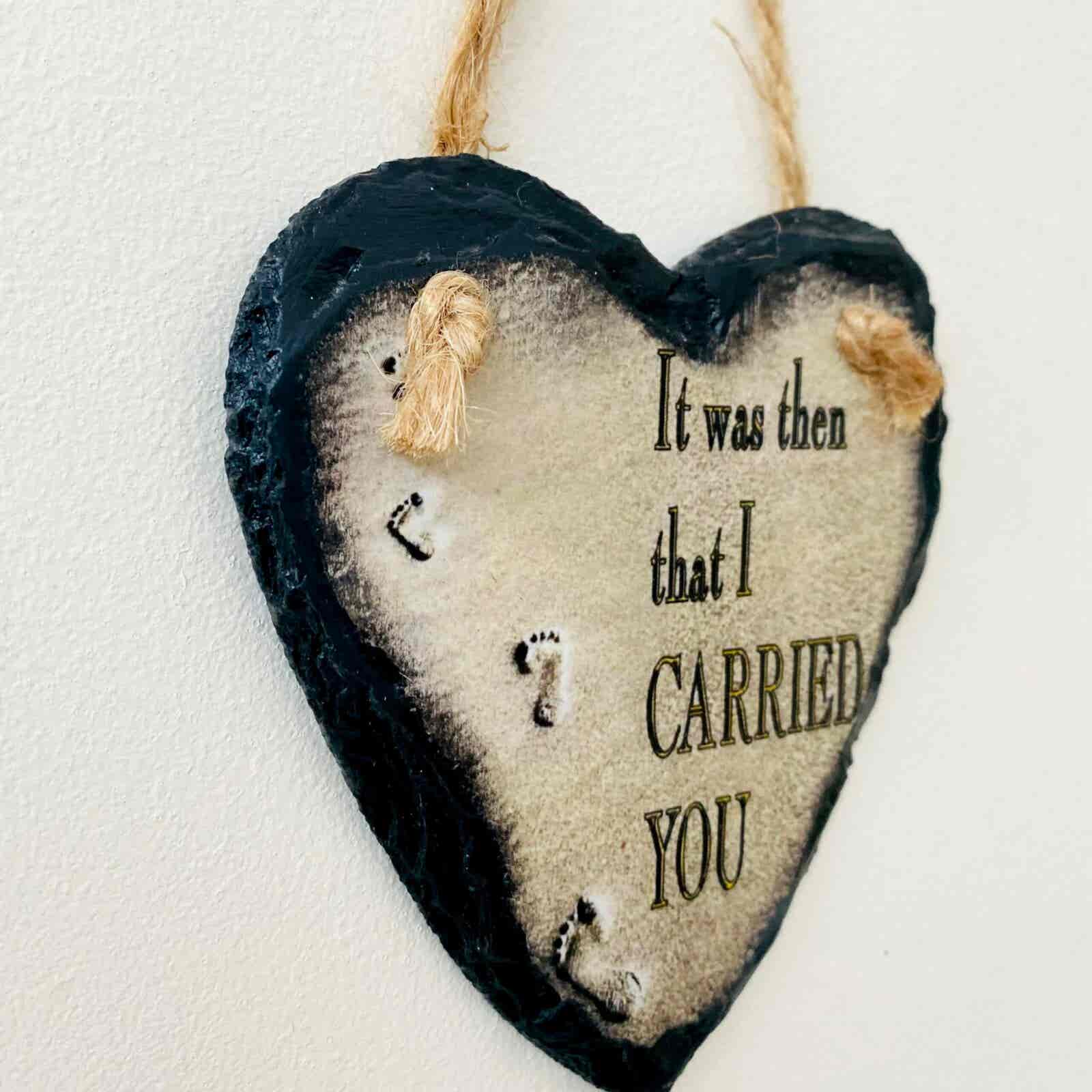 Footprints in the Sand Slate Heart - Image 3