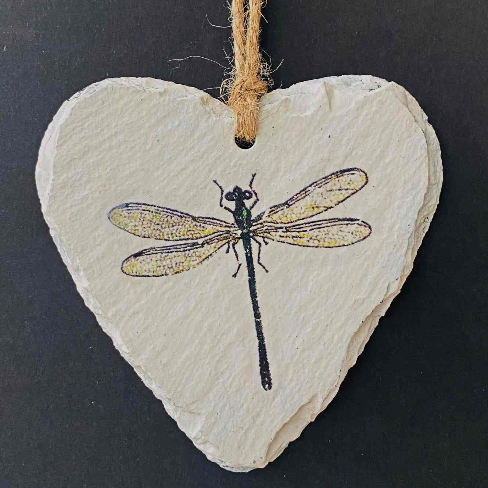 Dragonfly Slate Heart (cream) - Image 3