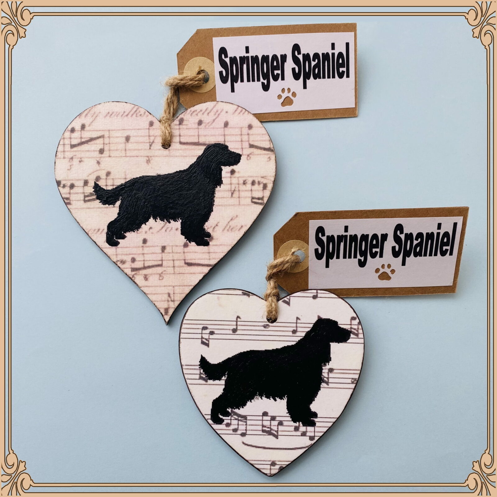 Springer Spaniel Heart (with tag) Plaque