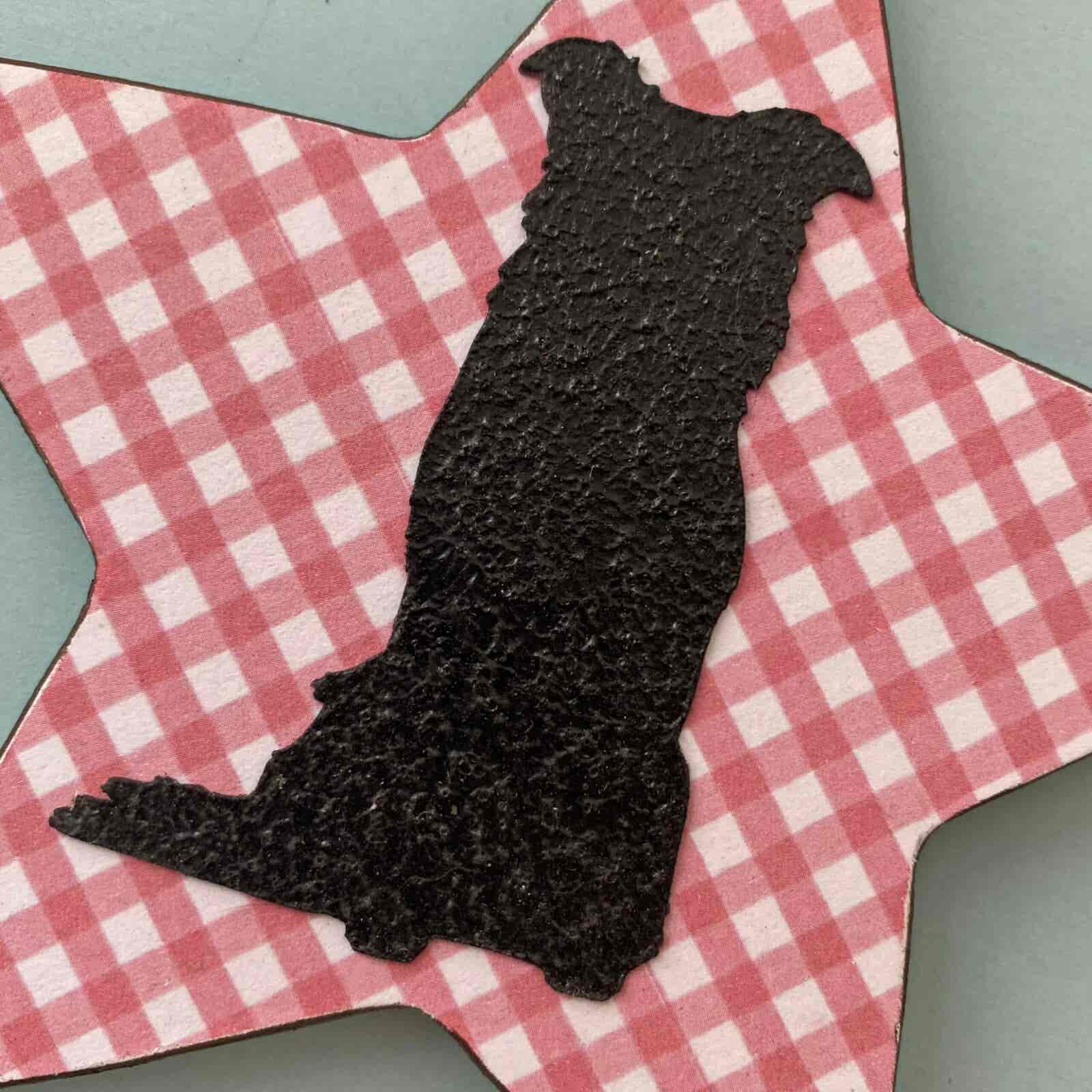 Border Collie (on pink & white chequered star) Plaque - Image 2