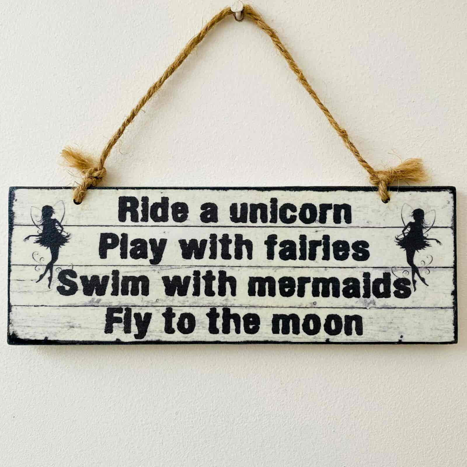 Unicorn, Fairies & Mermaids Plaque - Image 2