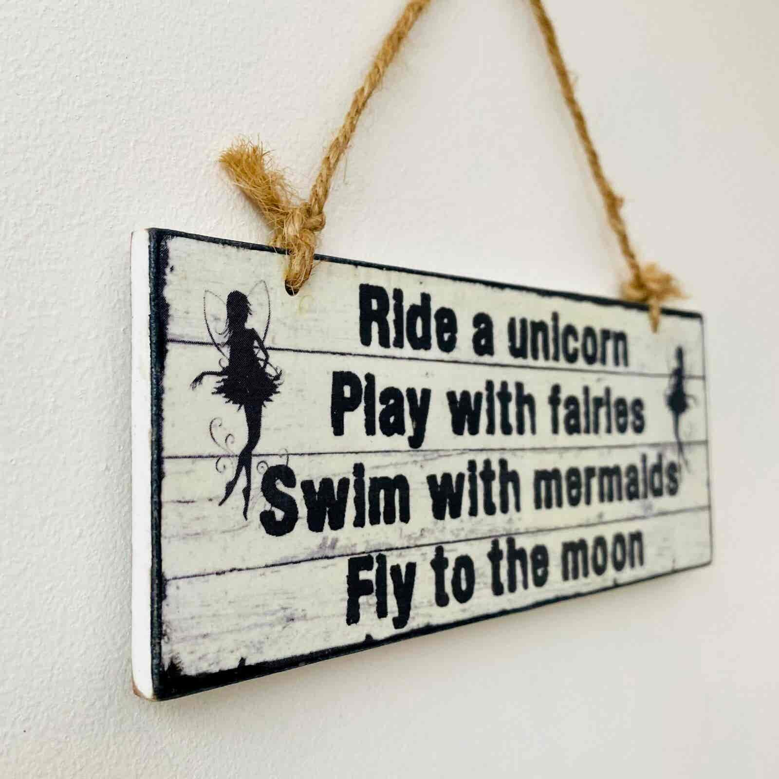 Unicorn, Fairies & Mermaids Plaque - Image 3