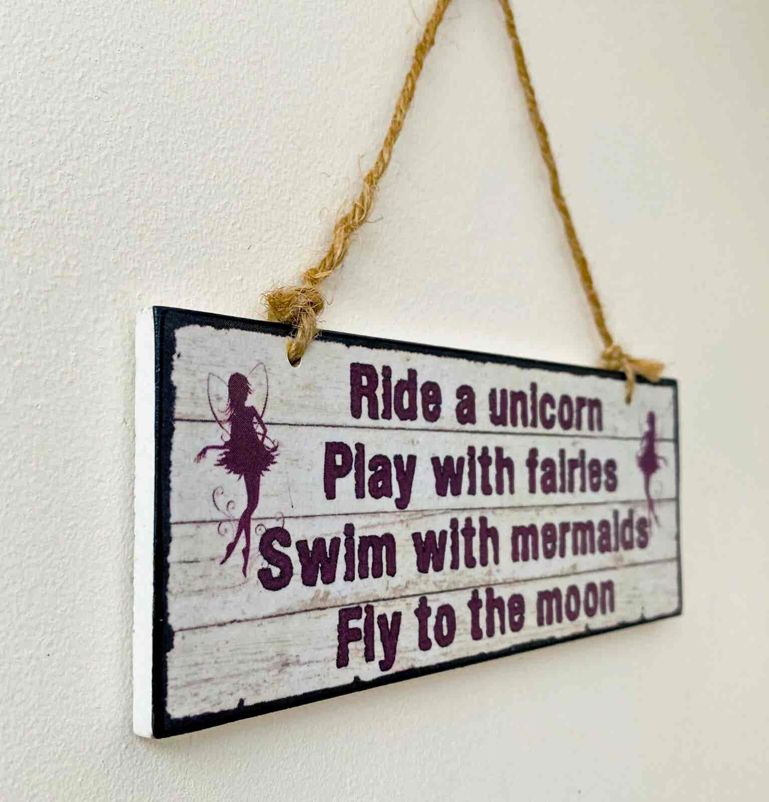 Unicorn, Fairies & Mermaids Plaque - Image 5