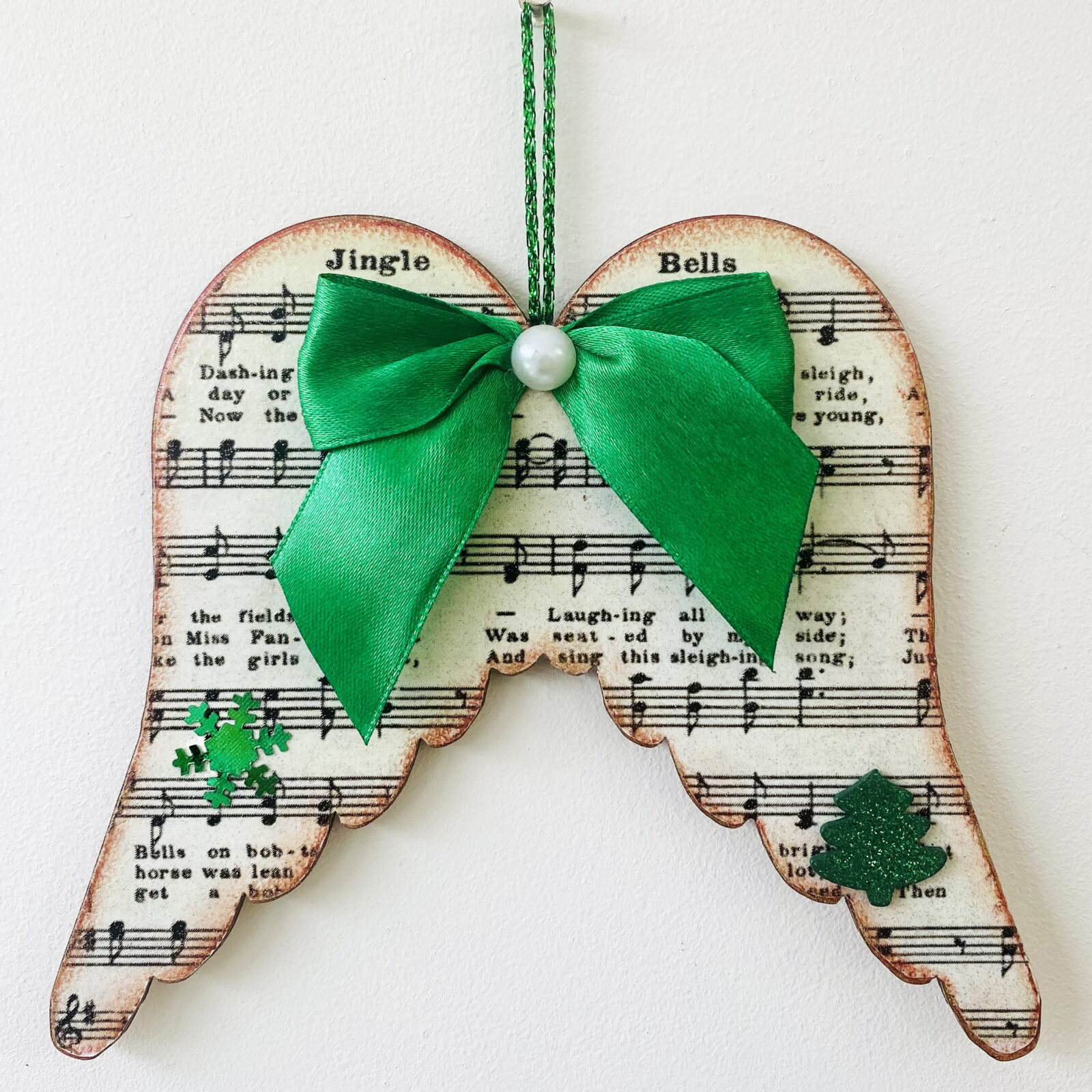 Christmas Decoration Wings (Green - Jingle Bells)