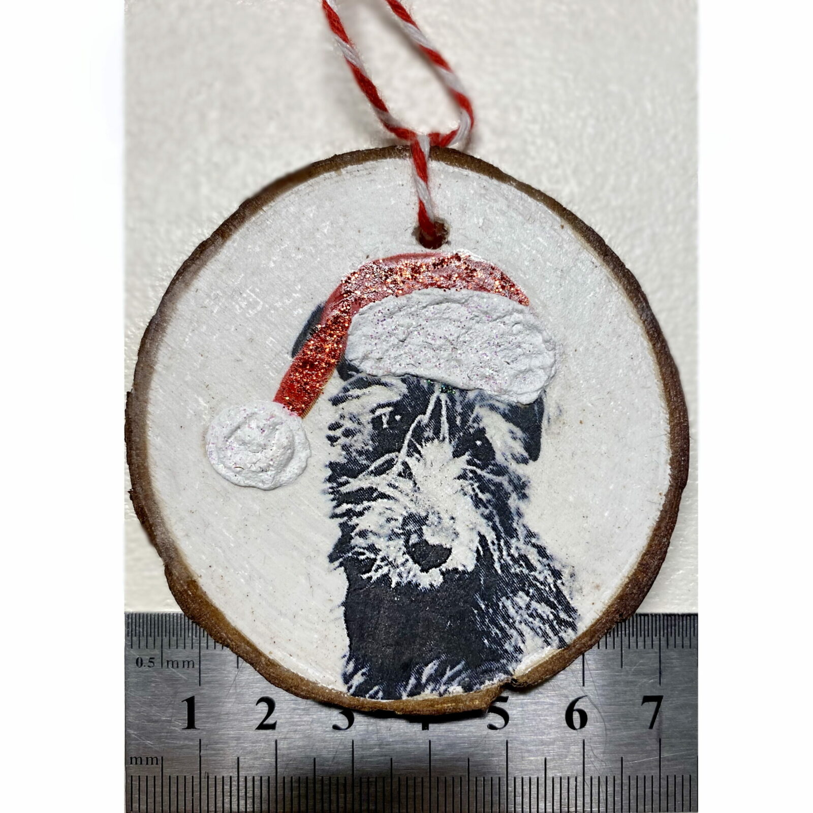 Beddy Whip/Lurcher Christmas hanging Wood Slice - Image 5