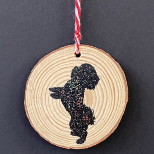 Bichon Christmas hanging Wood Slice