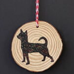 Chihuahua Christmas hanging Wood Slice