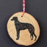 Deerhound Christmas hanging Wood Slice