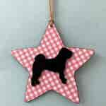 Shar Pei (on pink & white chequered star) Plaque
