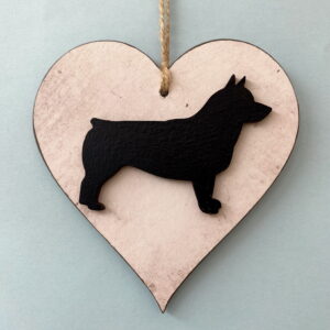 Swedish Vallhund (on a vintage background heart) Plaque