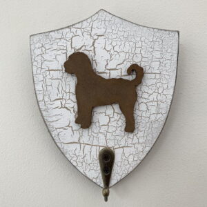 Wooden Shield Key/Lead Hangers- Various Dog Breeds - Labradoodle