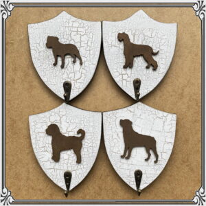 Wooden Shield Key/Lead Hangers- Various Dog Breeds