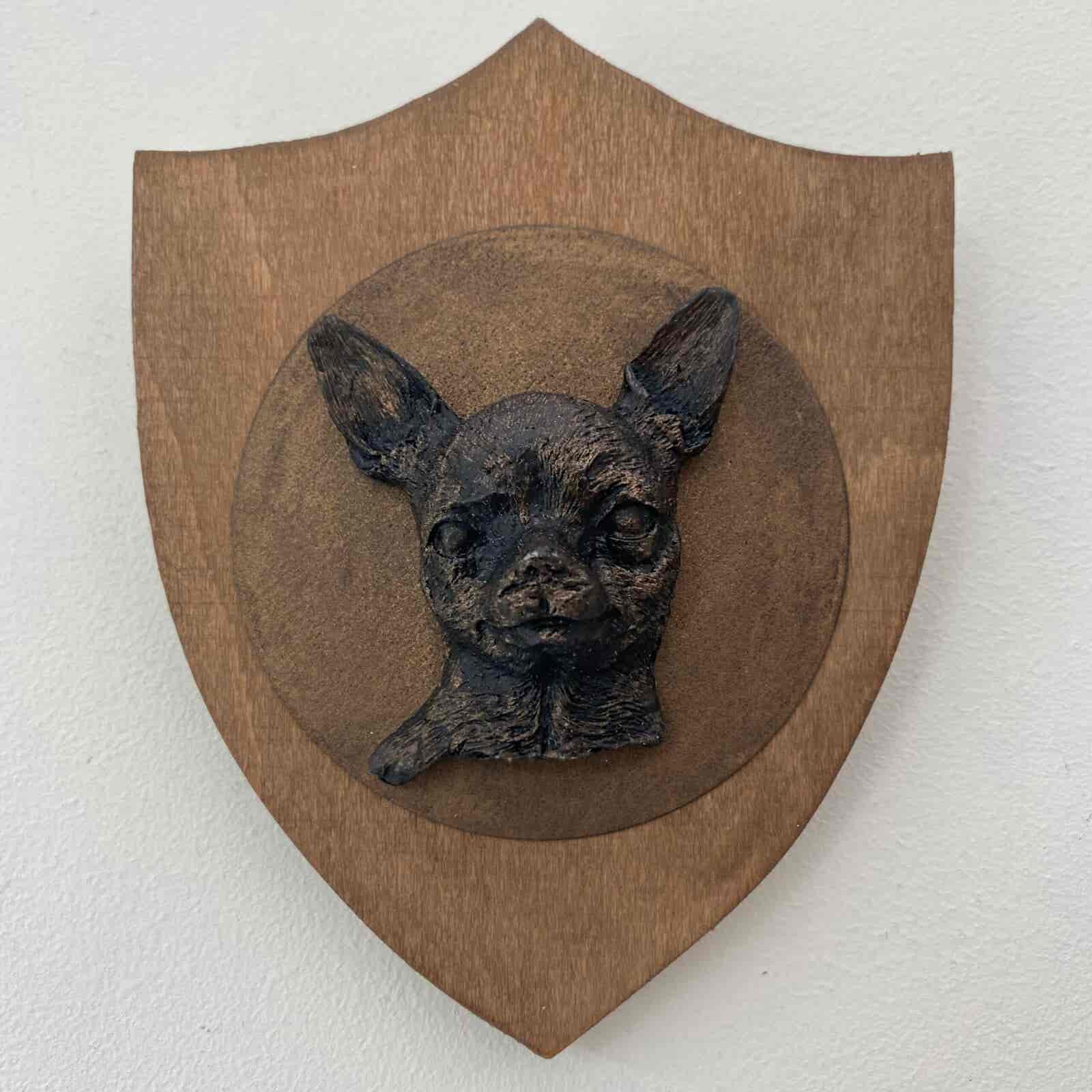 3D Dog Head on Wooden Shield - Chihuahua - Image 2