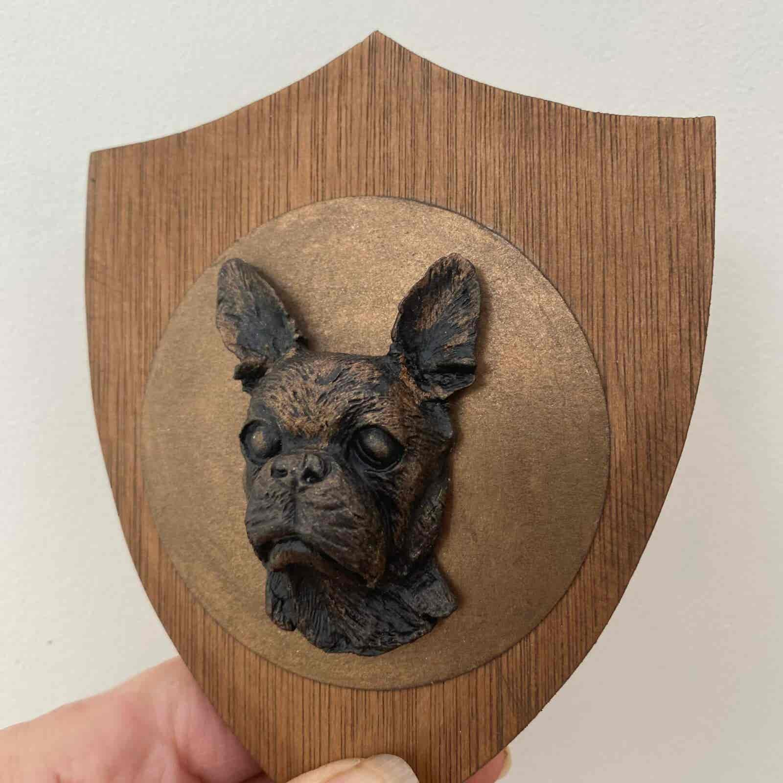 3D Dog Head on Wooden Shield - Boston Terrier - Image 5