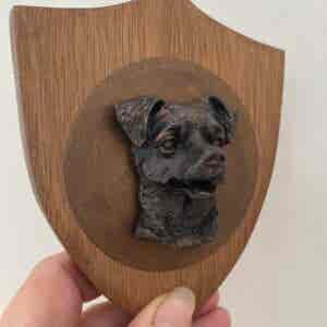 3D Dog Head on Wooden Shield - Jack Russell