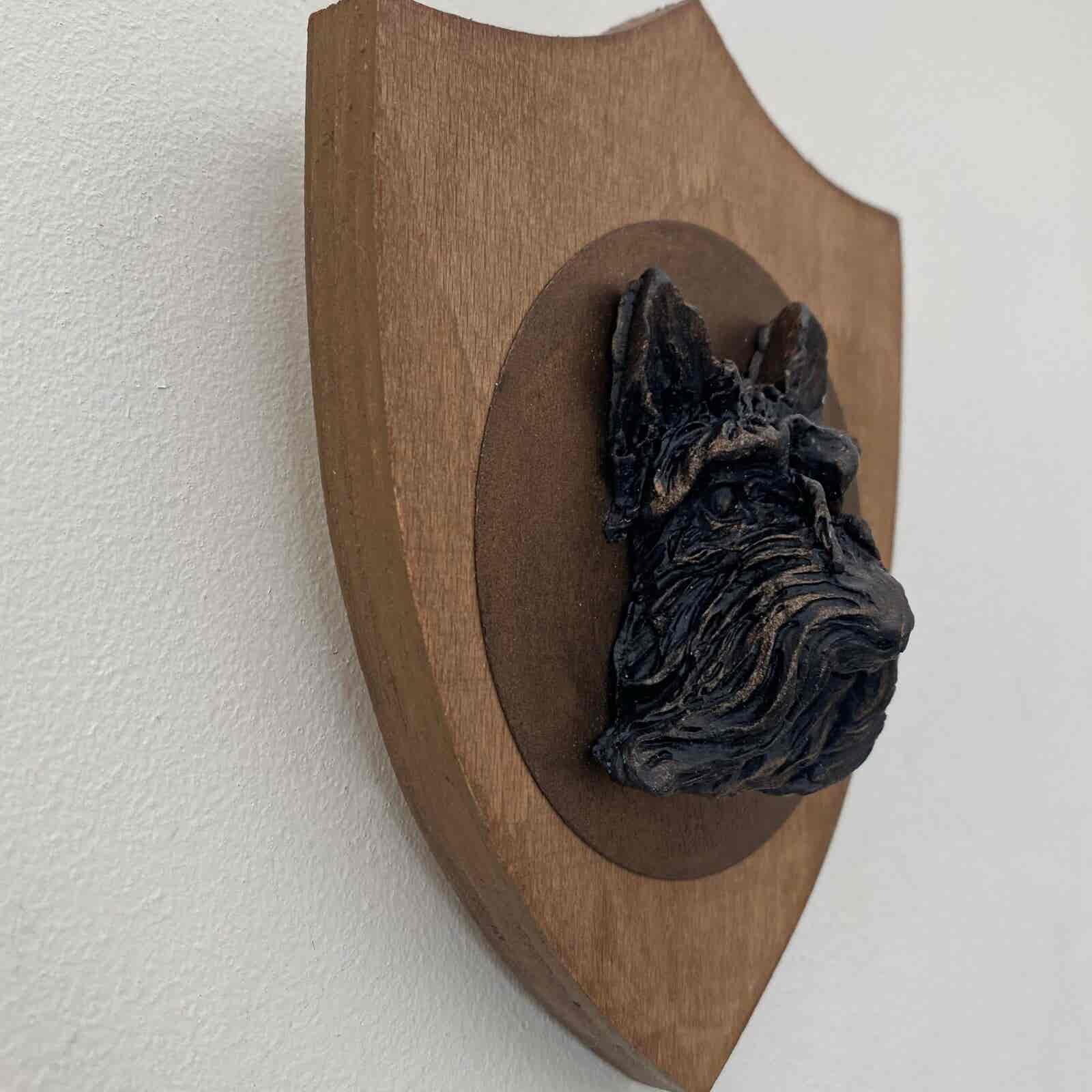 3D Dog Head on Wooden Shield - Scottie - Image 3