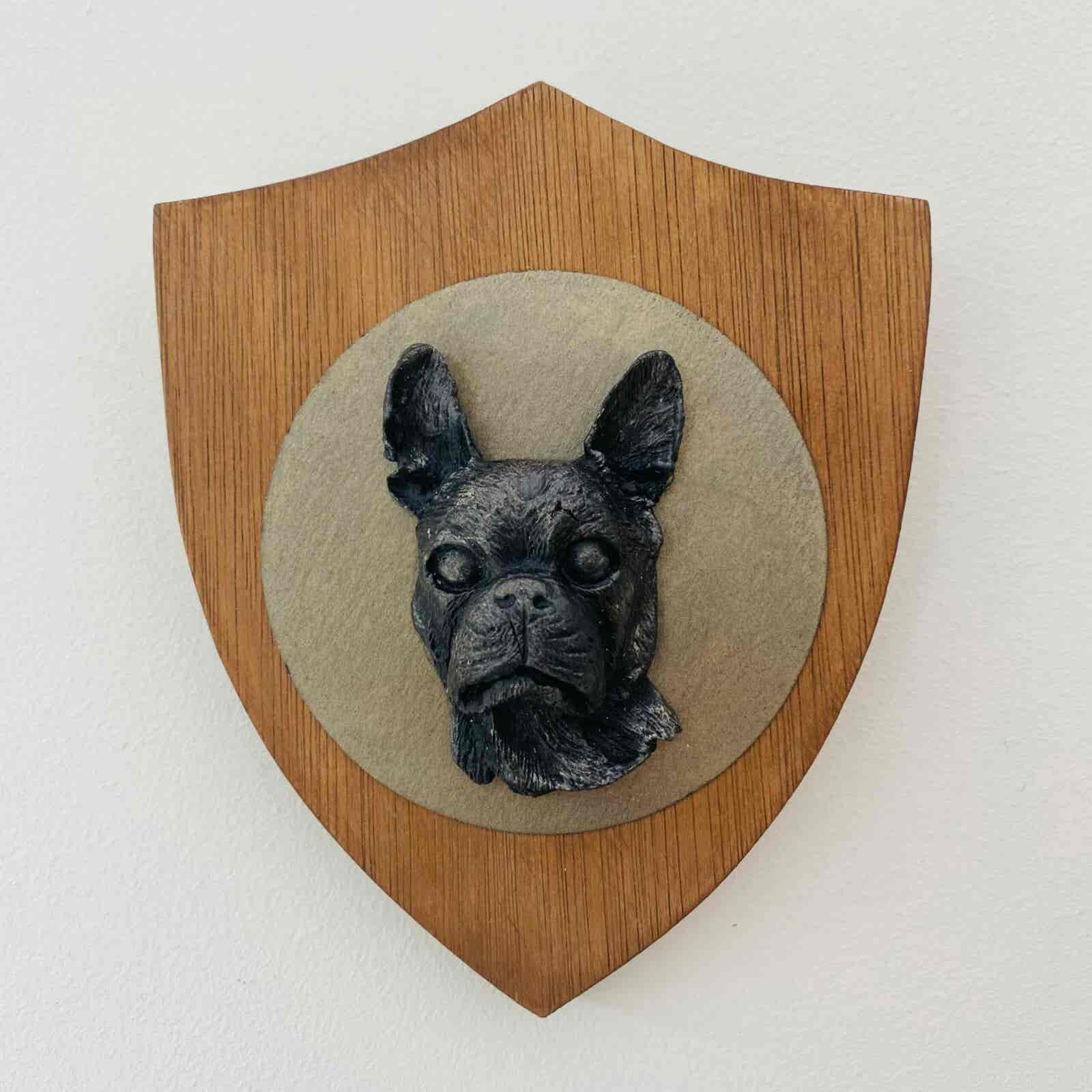 3D Dog Head on Wooden Shield - Boston Terrier - Image 7