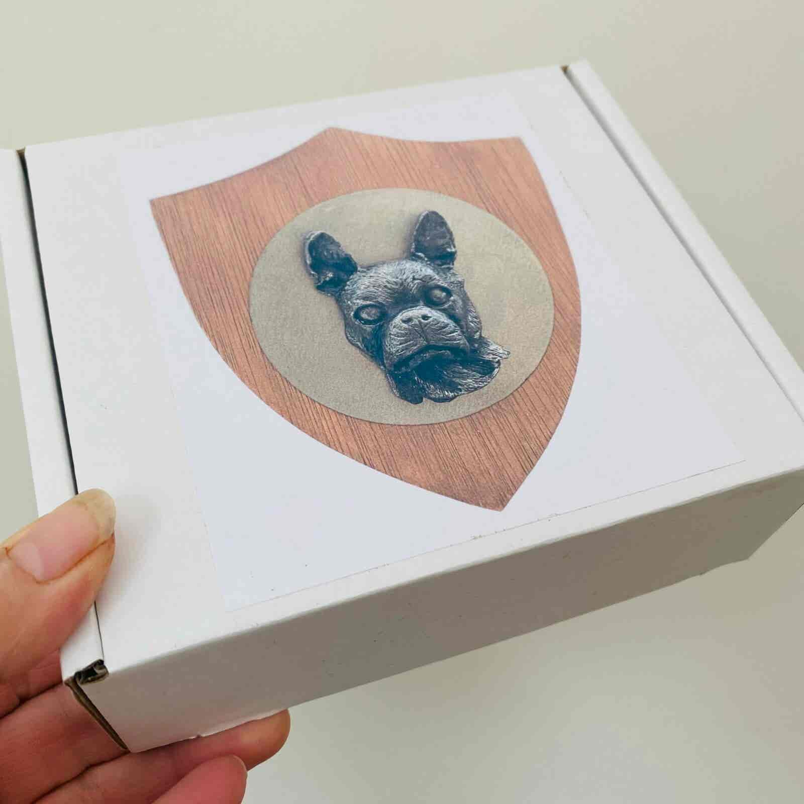 3D Dog Head on Wooden Shield - Boston Terrier - Image 11
