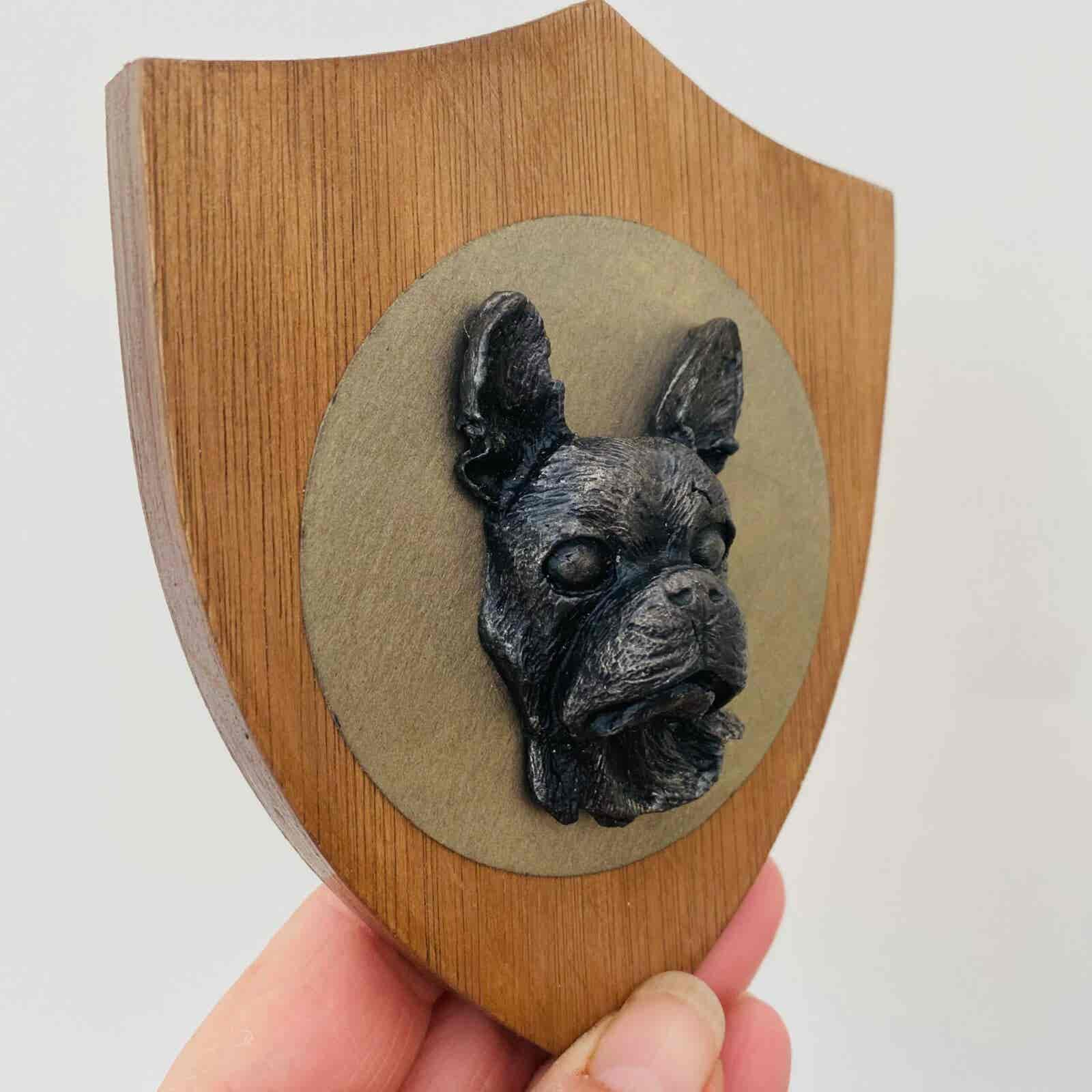 3D Dog Head on Wooden Shield - Boston Terrier - Image 10