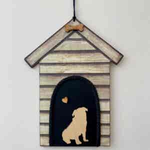Pug in kennel plaque