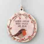 Robin double sided Christmas Bauble