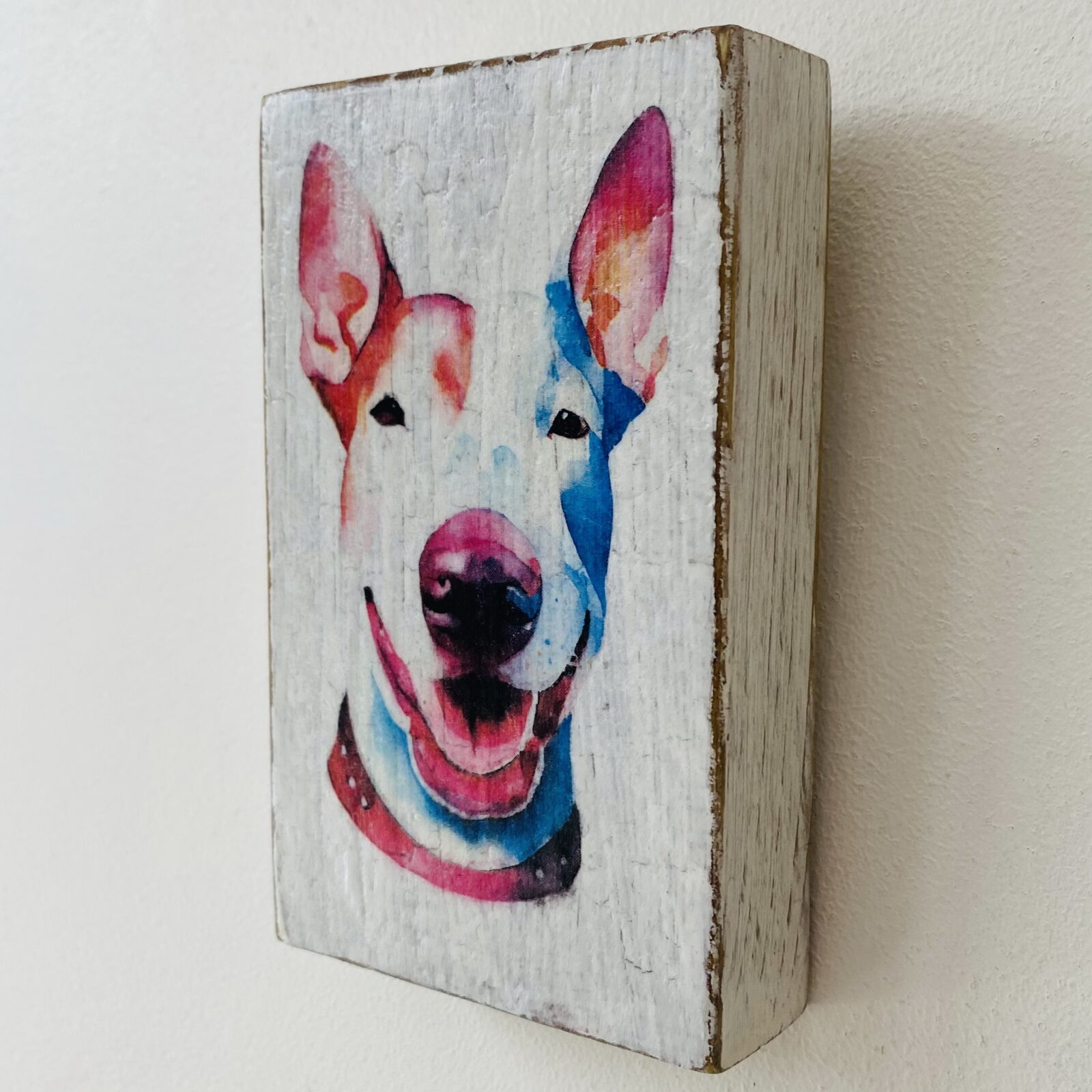 Water Colour Paint Effect Plaque - Dog Breeds - Bull Terrier - Image 2