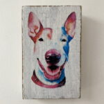 Water Colour Paint Effect Plaque - Dog Breeds - Bull Terrier