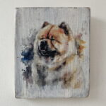 Water Colour Paint Effect Plaque - Dog Breeds - Chow Chow