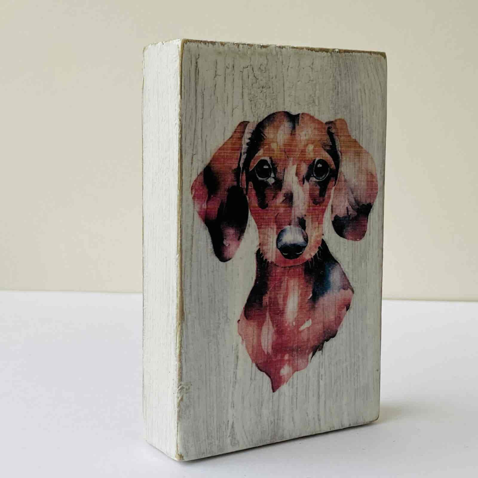 Water Colour Paint Effect Plaque - Dog Breeds - Dachshund 2 - Image 2