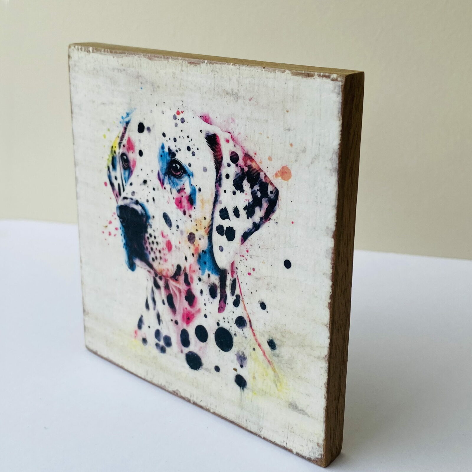 Water Colour Paint Effect Plaque - Dog Breeds - Dalmatian - Image 3