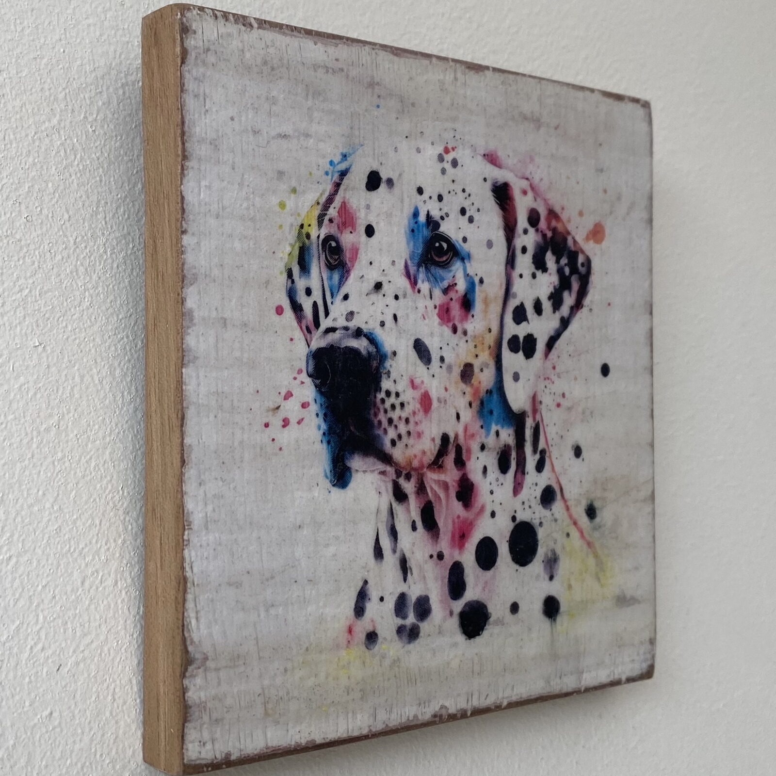 Water Colour Paint Effect Plaque - Dog Breeds - Dalmatian - Image 2