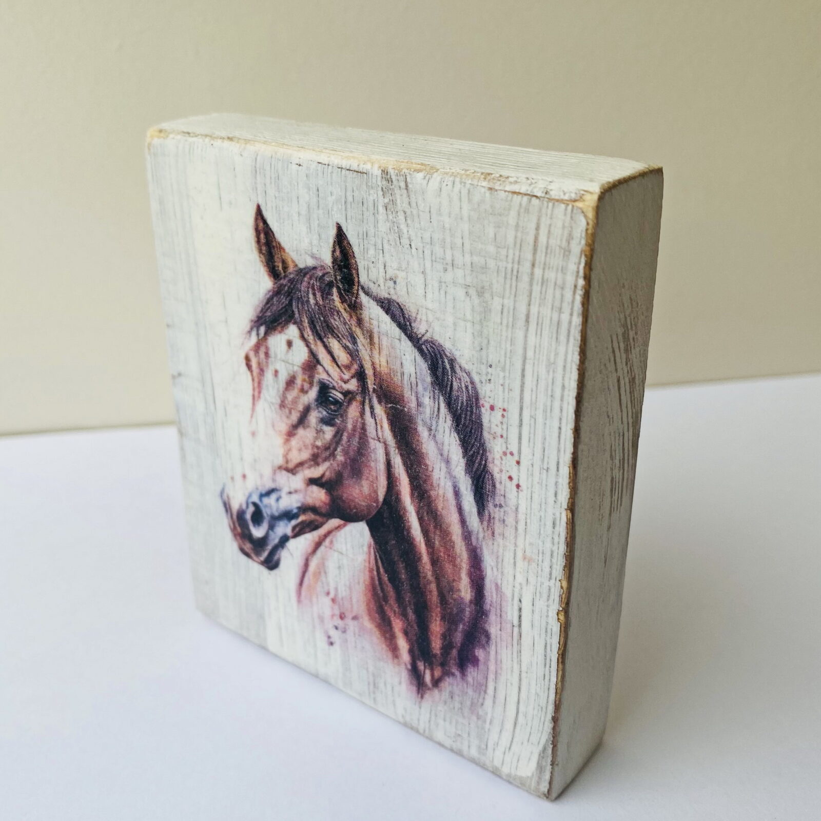 Water Colour Paint Effect Plaque - Horse Head - Image 3