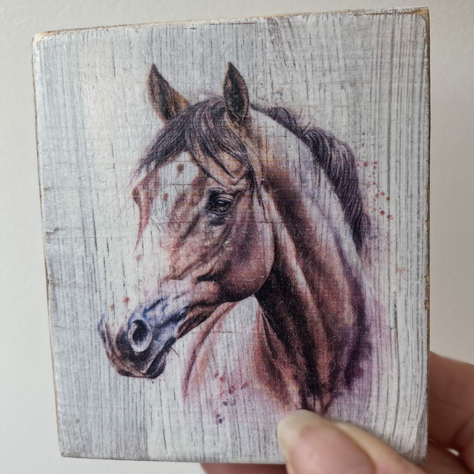 Water Colour Paint Effect Plaque - Horse Head - Image 4